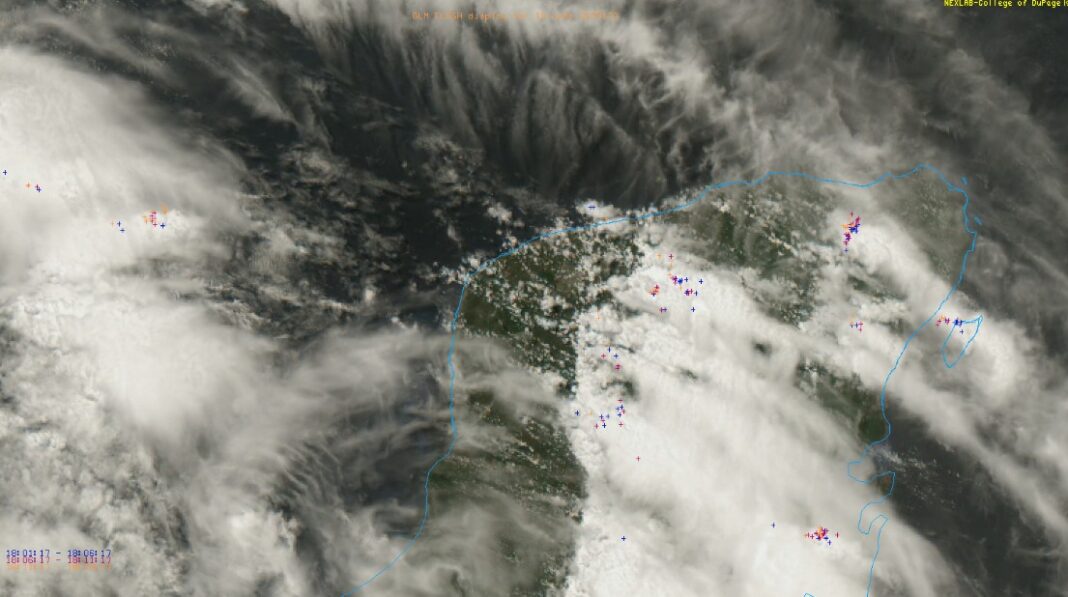 Tormenta intensa sobre municipios del centro de Yucatán como Izamal y Mérida