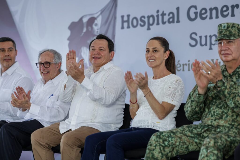Claudia Sheinbaum y Díaz Mena supervisan el avance del nuevo Hospital O’Horán en Mérida