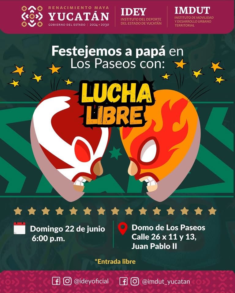 Mañana habrá lucha libre gratis en Mérida para toda la familia /Gobierno del Estado de Yucatán 4
