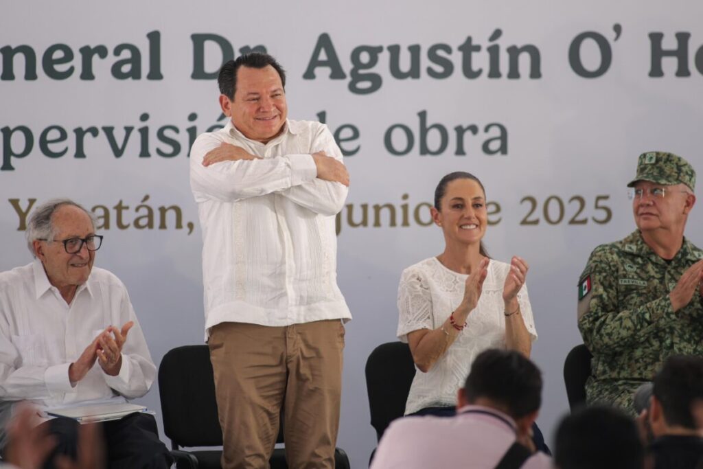 Claudia Sheinbaum y Díaz Mena supervisan el avance del nuevo Hospital O’Horán en Mérida
