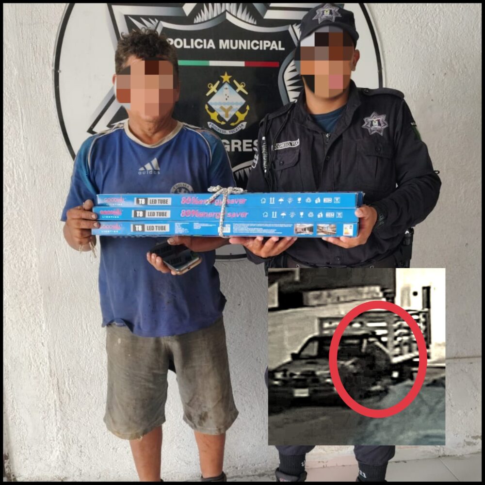 Policía municipal de progreso recupera lámparas robadas 