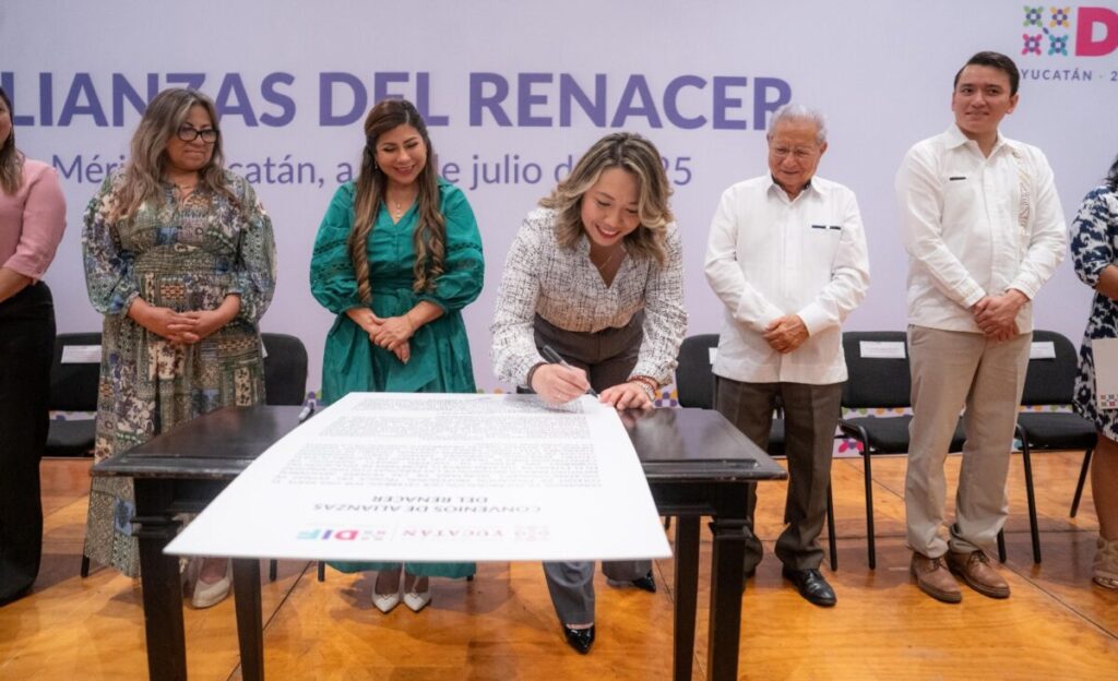 Mtra. Wendy Méndez Naal / DIF Yucatán firman “Alianzas del Renacer” para fortalecer atención social