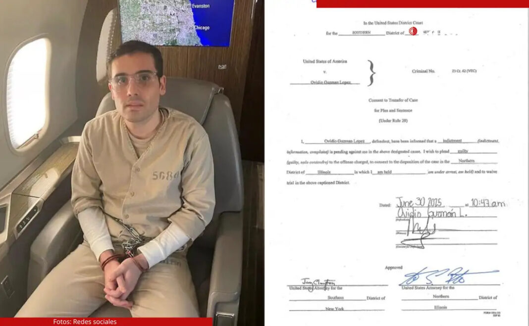 Ovidio Guzmán en audiencia judicial en Estados Unidos