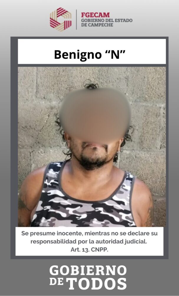 Sujeto detenido por presunto homicidio calificado en Campeche 