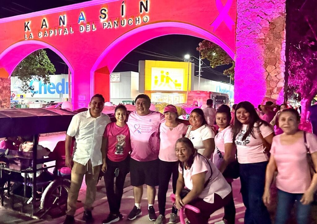 Edwin Bojórquez y Raquel Balam Rocha/ Se vive con mucha participación la “Rodada Rosa” en Kanasín para prevenir el cáncer de mama