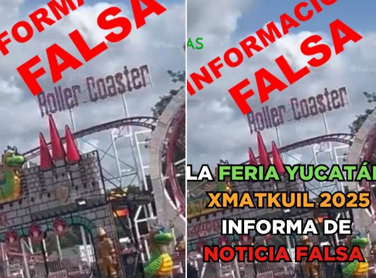 Procivy desmintió rotundamente un video que circula en redes sociales en el que se afirma que la montaña rusa de la Feria Xmatkuil