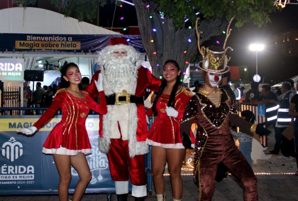 La alcaldesa Cecilia Patrón Laviada inaugura la pista de hielo a través de la “Magia sobre Hielo” en Paseo Montejo