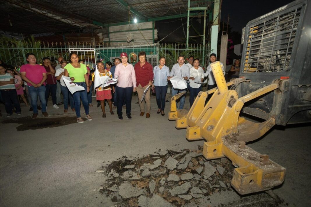 La alcaldesa Kenia Walldina Sauri cumple demanda de más de 20 años con obras de infraestructura en colonias de Umán