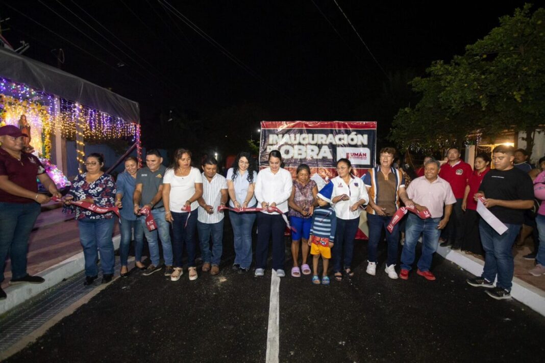 La alcaldesa de Umán, Kenia Walldina Sauri, transforma la Hacienda Itzincab con nueva vialidad integral