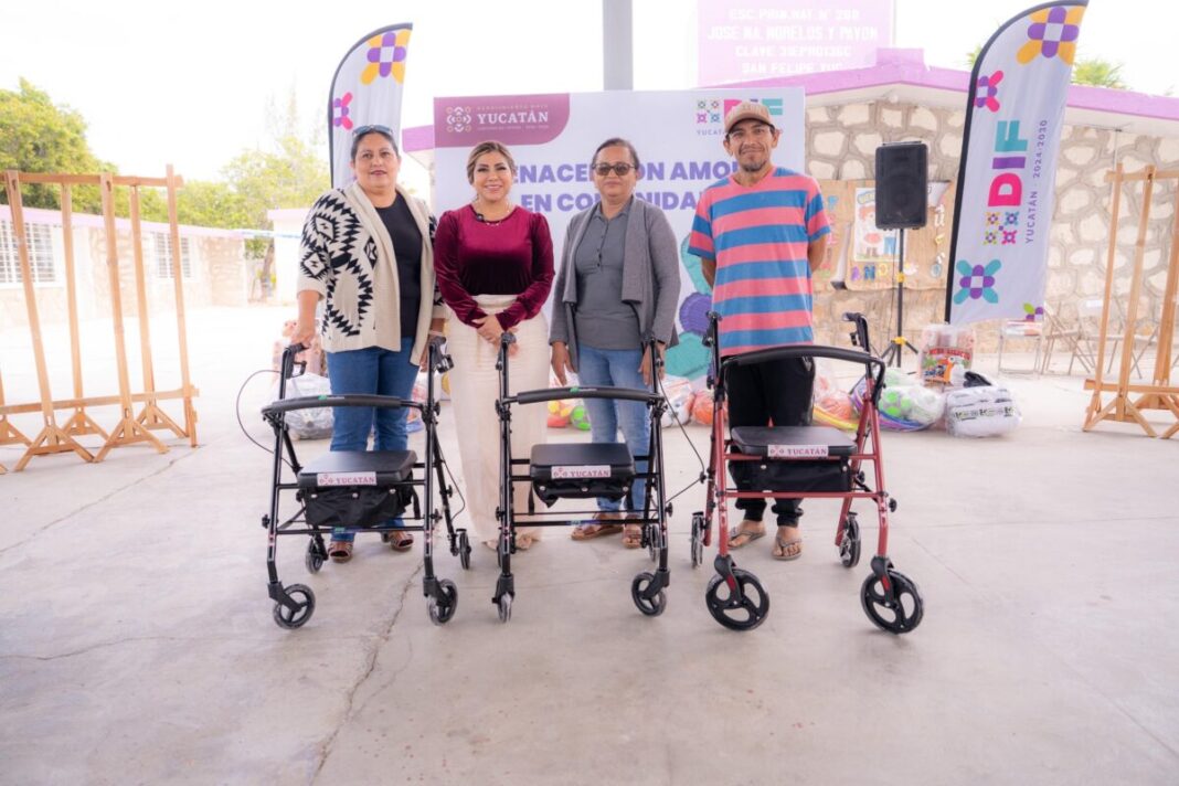 DIF Yucatán realiza jornada “Renacer con Amor en Comunidad” con apoyo deportivo y de movilidad en San Felipe