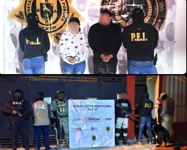 Operativo en Dzununcán, Mérida, deja dos detenidos por drogas y un mono araña rescatado