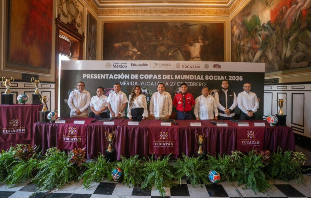 Joaquín Díaz Mena presenta el Mundial Social 2026 y 32 nuevas canchas en Yucatán