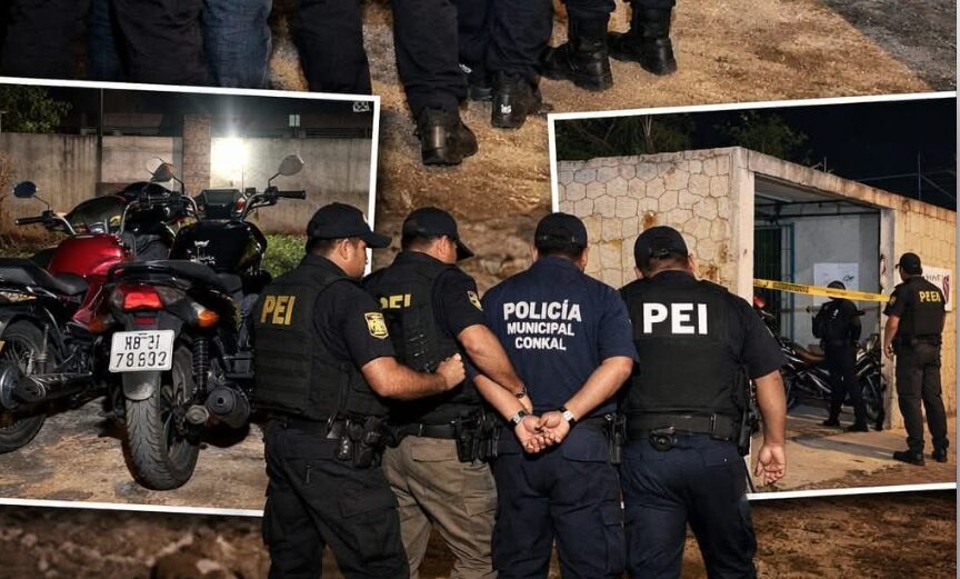 Caen comandante y tres policías municipales de Conkal por presuntos vínculos con narcomenudeo y robo de motos