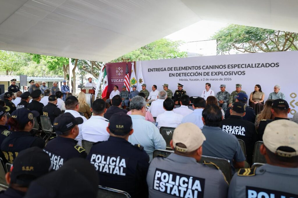 Gobierno del Estado de Yucatán integra nuevos binomios caninos para detección de explosivos a la SSP / Joaquín Díaz Mena