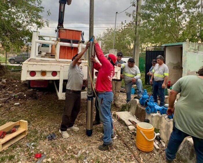 Reparación del cárcamo de agua potable en Pedregales Kanasín 2026