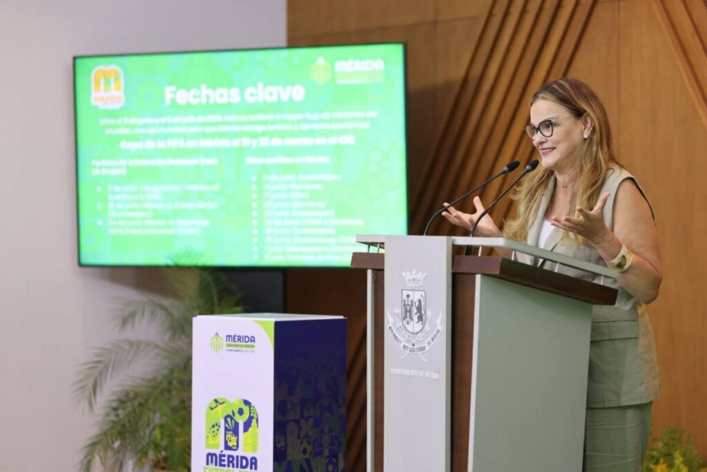 Cecilia Patrón presenta campaña Mérida entre gol y gol Mundial 2026
