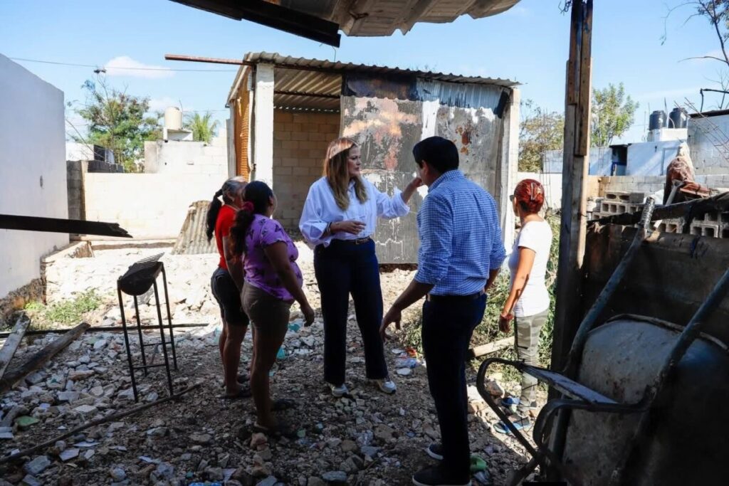 El Ayuntamiento de Mérida mantiene acompañamiento permanente a familias afectadas por incendio en San Luis Sur Dzununcán