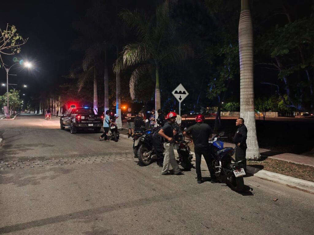 Caen motociclistas menores de edad en pleno “arrancones” en Tizimín: Seis unidades aseguradas en el operativo