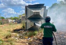 Policía Ecológica de Kanasín controla incendio en Mulchechén
