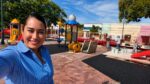Kenia Walldina supervisa la recta final de la rehabilitación del parque principal de Umán; pronto abrirá sus puertas a las familias