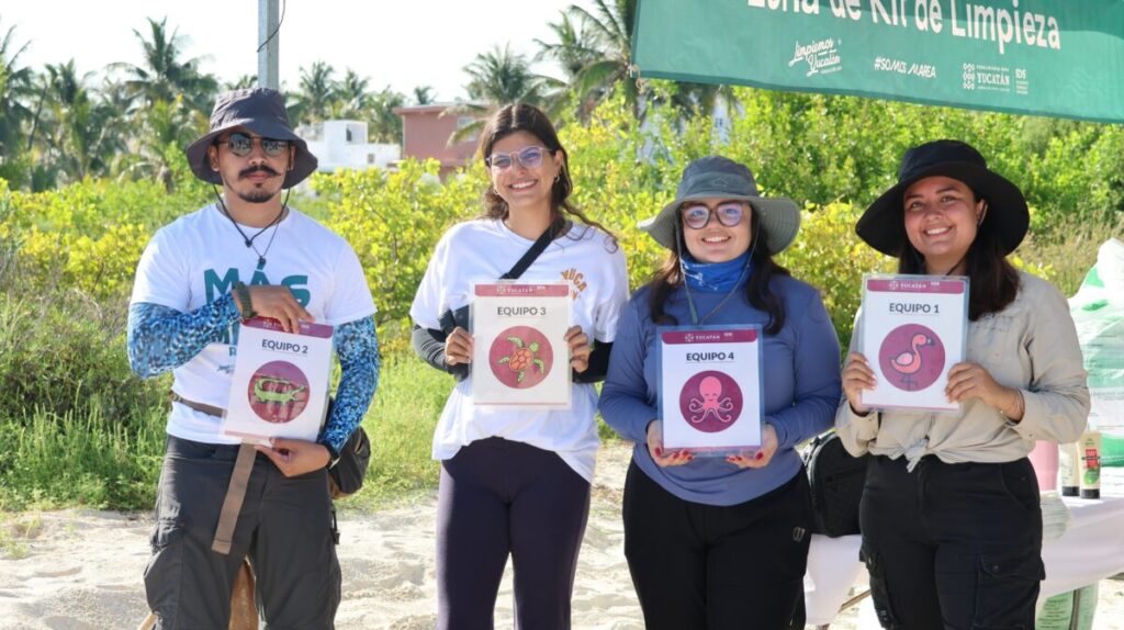 Comunidad y organizaciones unen esfuerzos para mantener limpias las playas de Progreso / Gobierno del Estado de Yucatán
