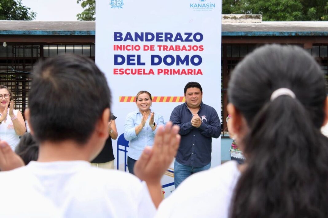 Espacios dignos para la niñez de Kanasín: Inicia la edificación de domos en las primarias 