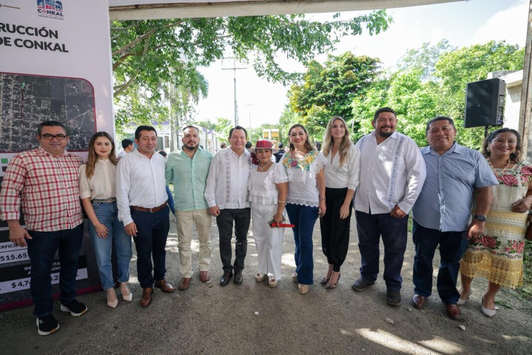 El Gobernador Joaquín Díaz Mena lleva obras a Conkal: reparan calles que esperaron 50 años